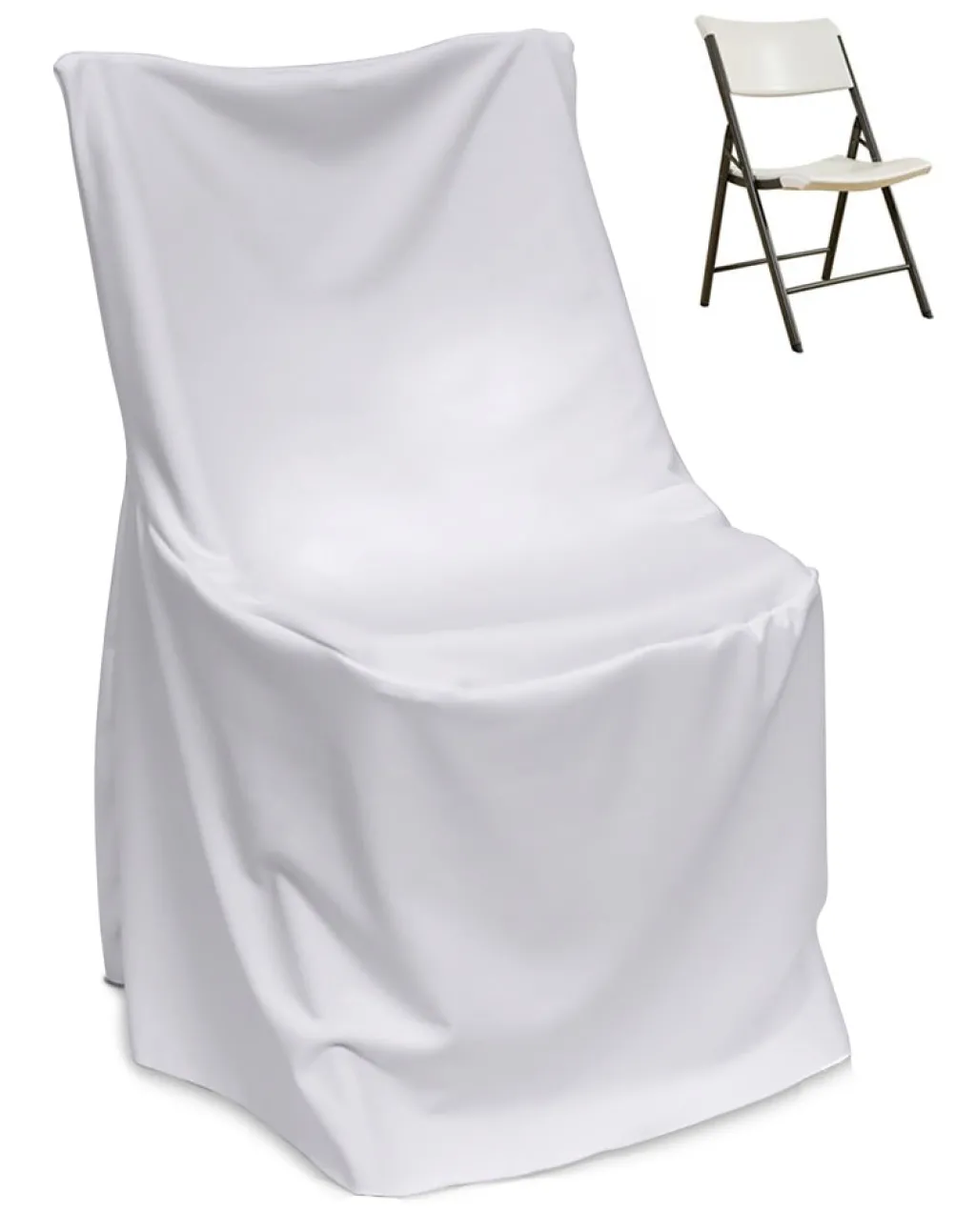 Poplin Lifetime (Square Top) Plastic Folding Chair Cover - Basic Quality