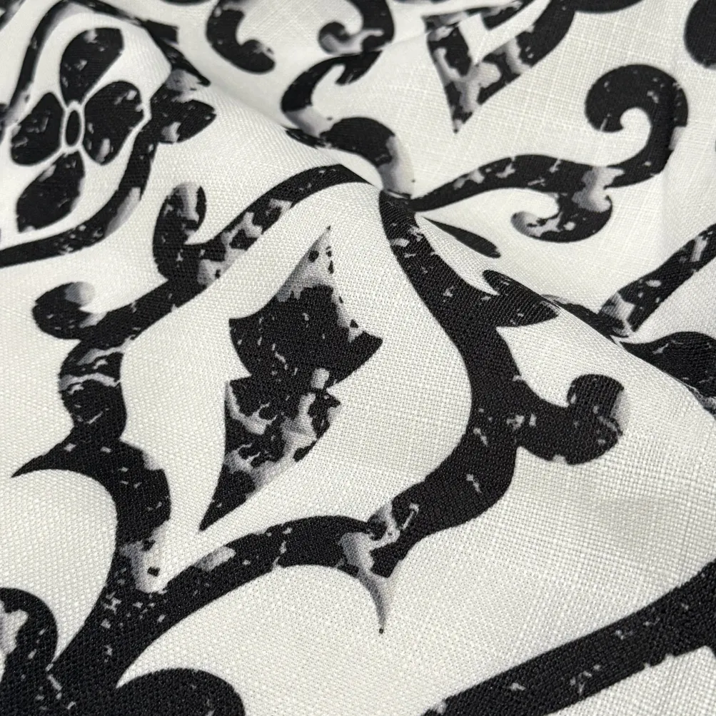 Portofino (Slub Print) Table Linen in Black
