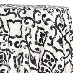 Portofino (Slub Print) Table Linen in Black