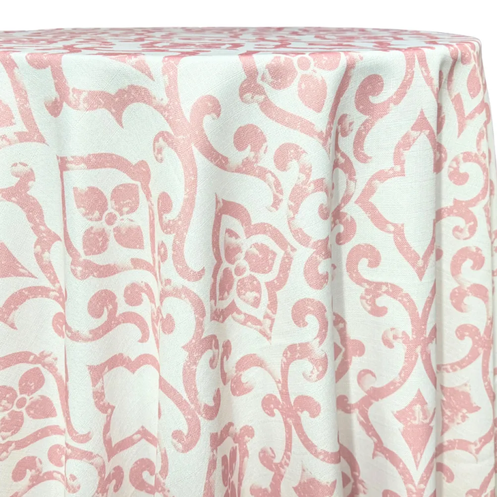 Portofino (Slub Print) Table Linen in Dusty Rose