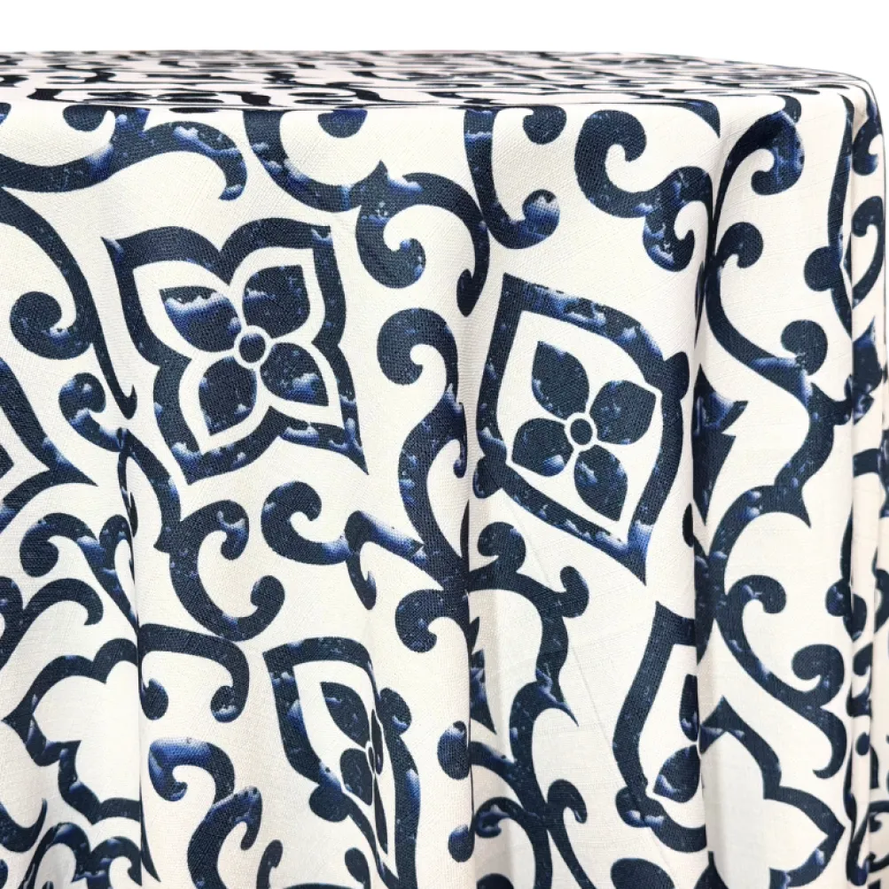 Portofino (Slub Print) Table Linen in Navy