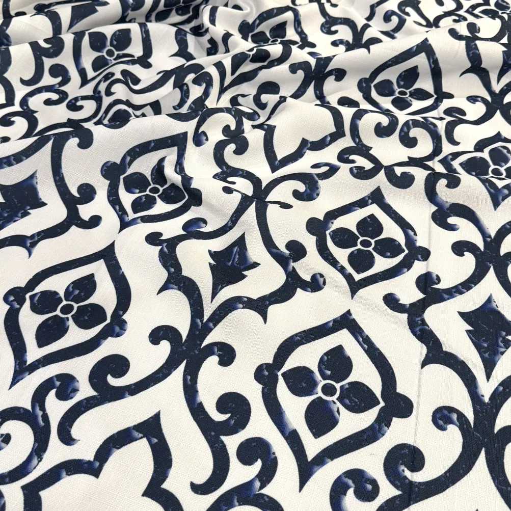 Portofino (Slub Print) Table Linen in Navy