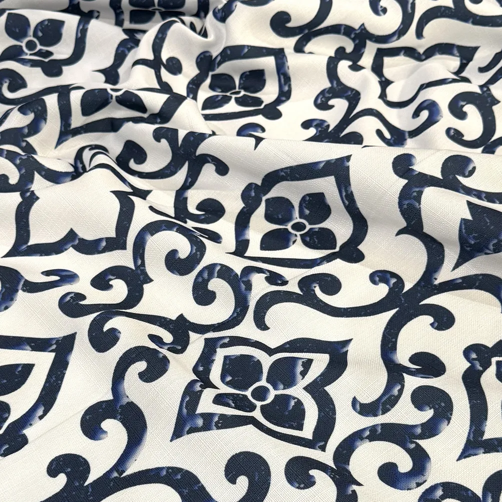 Portofino (Slub Print) Table Linen in Navy