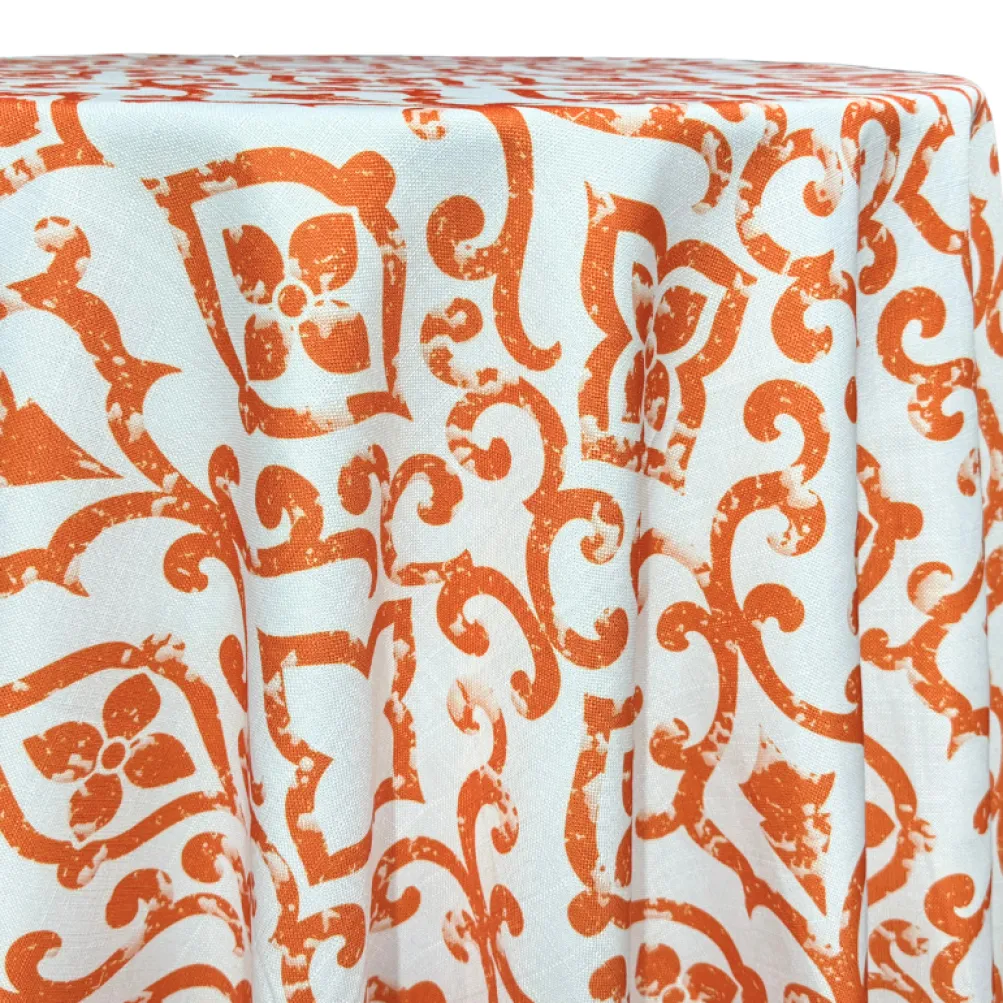 Portofino (Slub Print) Table Linen in Orange