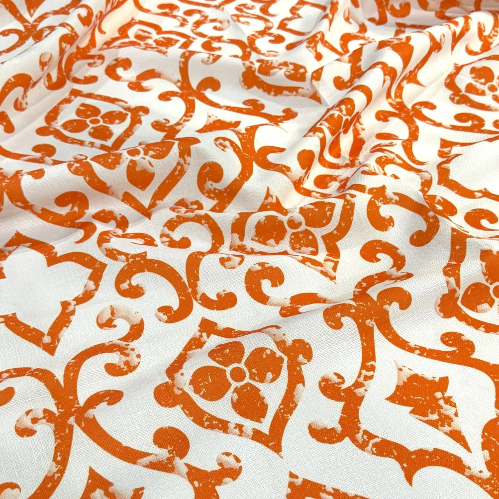 Portofino (Slub Print) Table Linen in Orange