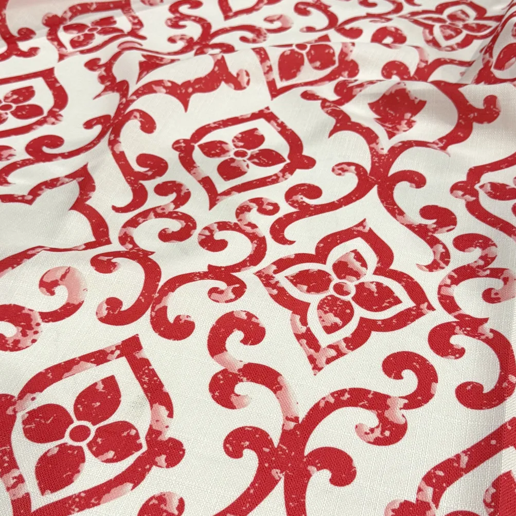 Portofino (Slub Print) Table Linen in Red