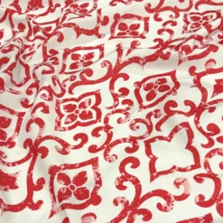 Portofino (Slub Print) Table Linen in Red