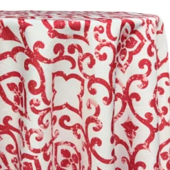 Portofino (Slub Print) Table Linen in Red