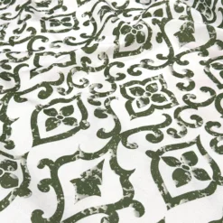 Portofino (Slub Print) Table Linen in Willow Green