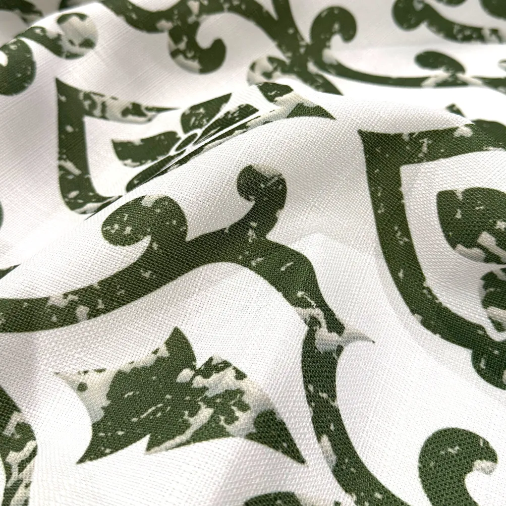 Portofino (Slub Print) Table Linen in Willow Green