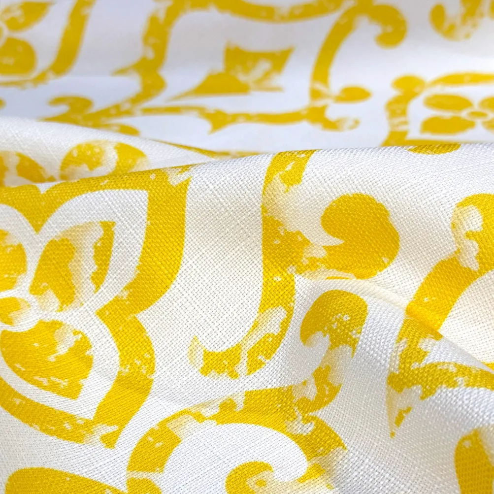 Portofino (Slub Print) Table Linen in Yellow
