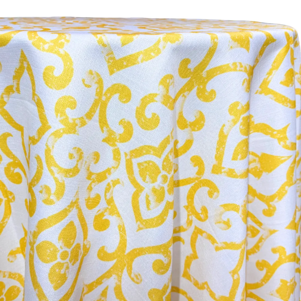 Portofino (Slub Print) Table Linen in Yellow