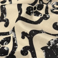 Portofino (Slub Print) Table Napkin in Black / Taupe