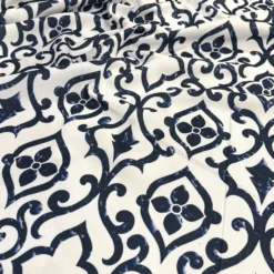 Portofino (Slub Print) Table Napkin in Navy
