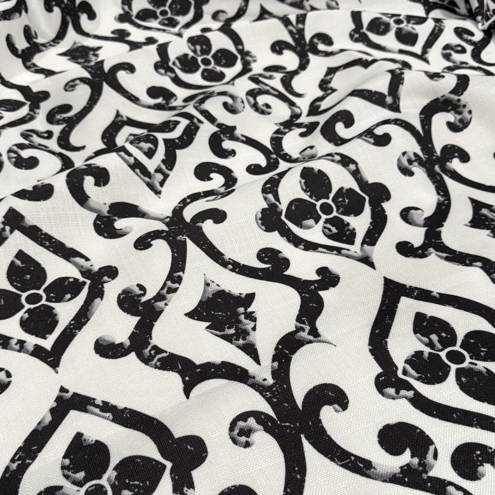 Portofino (Slub Print) Table Runner in Black