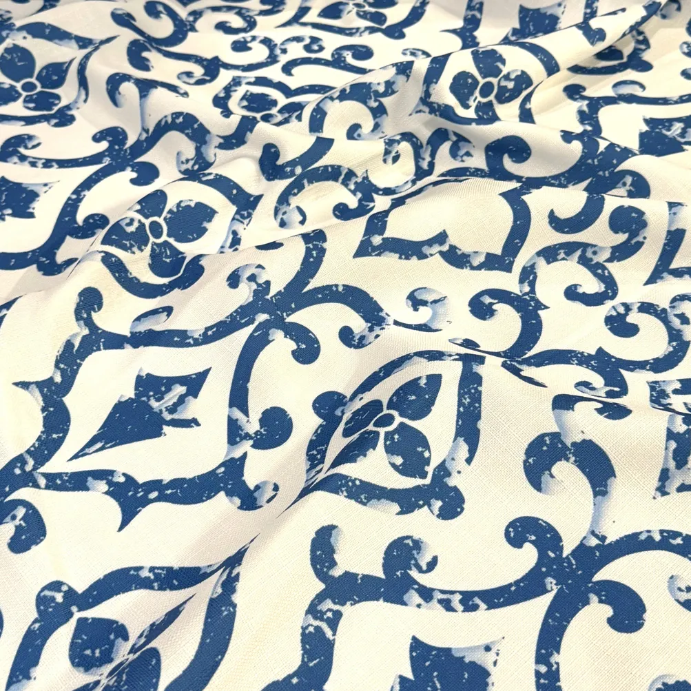 Portofino (Slub Print) Table Runner in Royal