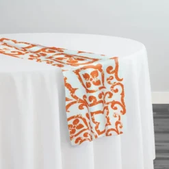 Portofino (Slub Print) Table Runner in Orange
