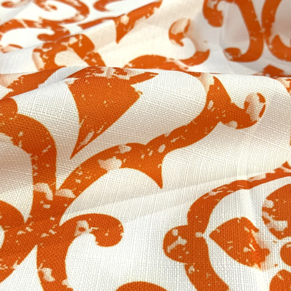 Portofino (Slub Print) Table Runner in Orange
