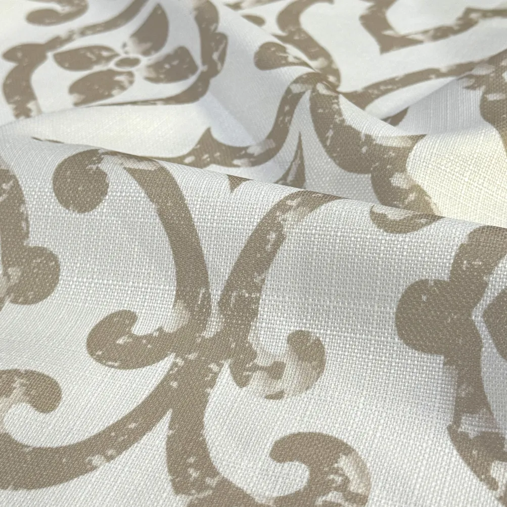 Portofino (Slub Print) Table Runner in Taupe