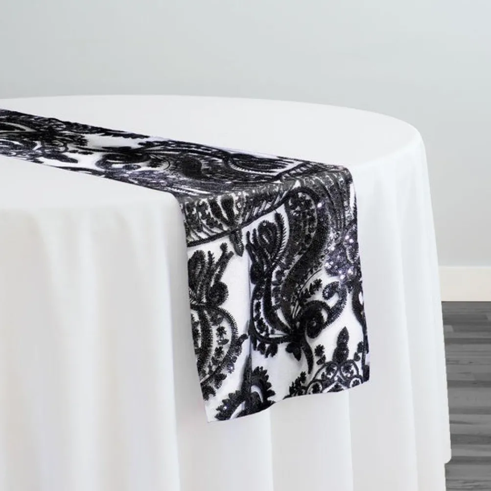 Princess Lace Table Runner in Black