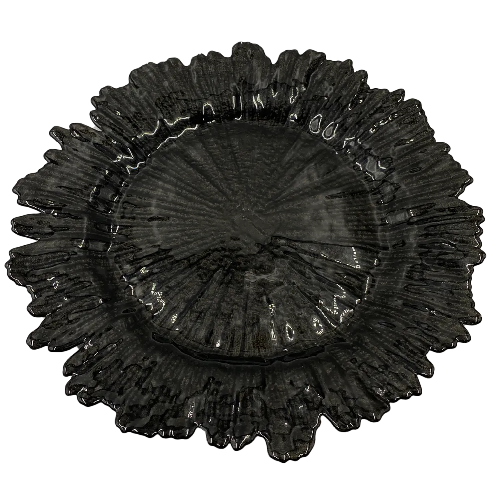 Reef - Glass Charger Plate in Black (Item # 0126)
