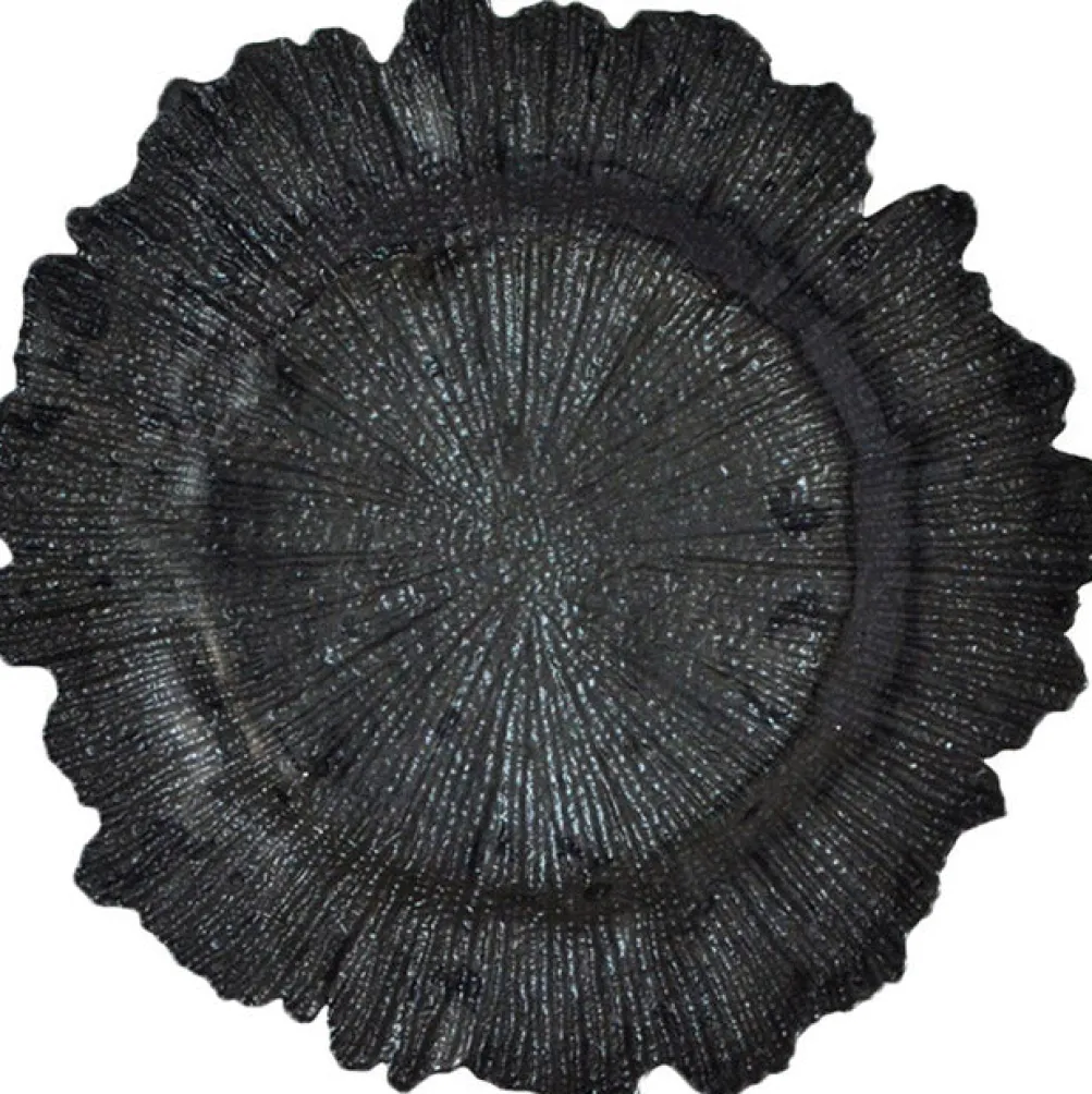 Reef - Glass Charger Plate in Black (Item # 0126)