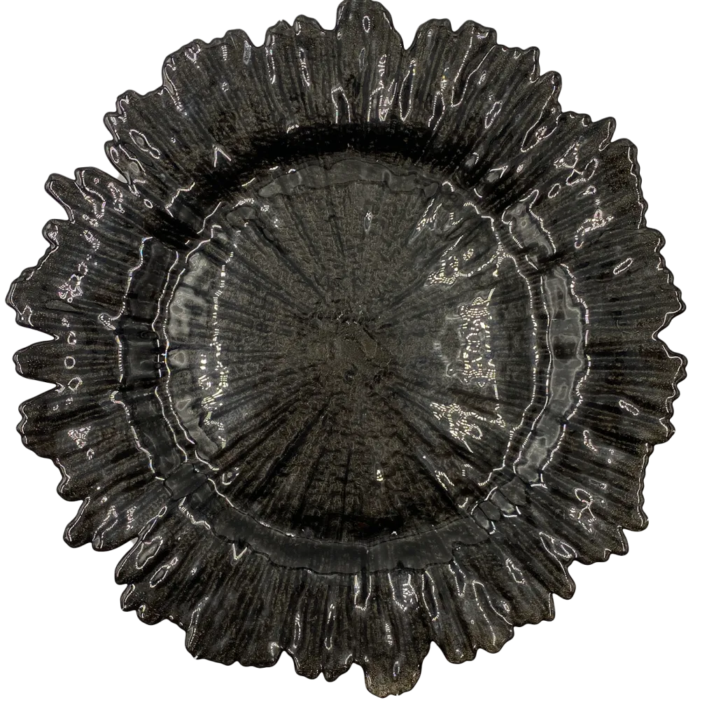 Reef - Glass Charger Plate in Black (Item # 0126)