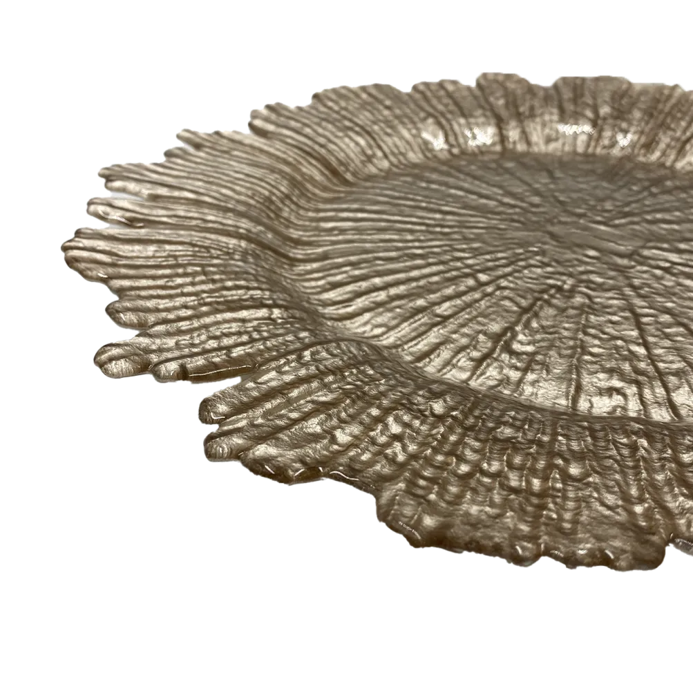Reef - Glass Charger Plate in Champagne (Item # 0126)