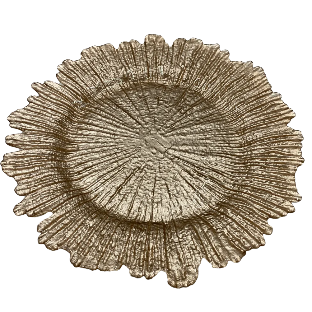 Reef - Glass Charger Plate in Champagne (Item # 0126)