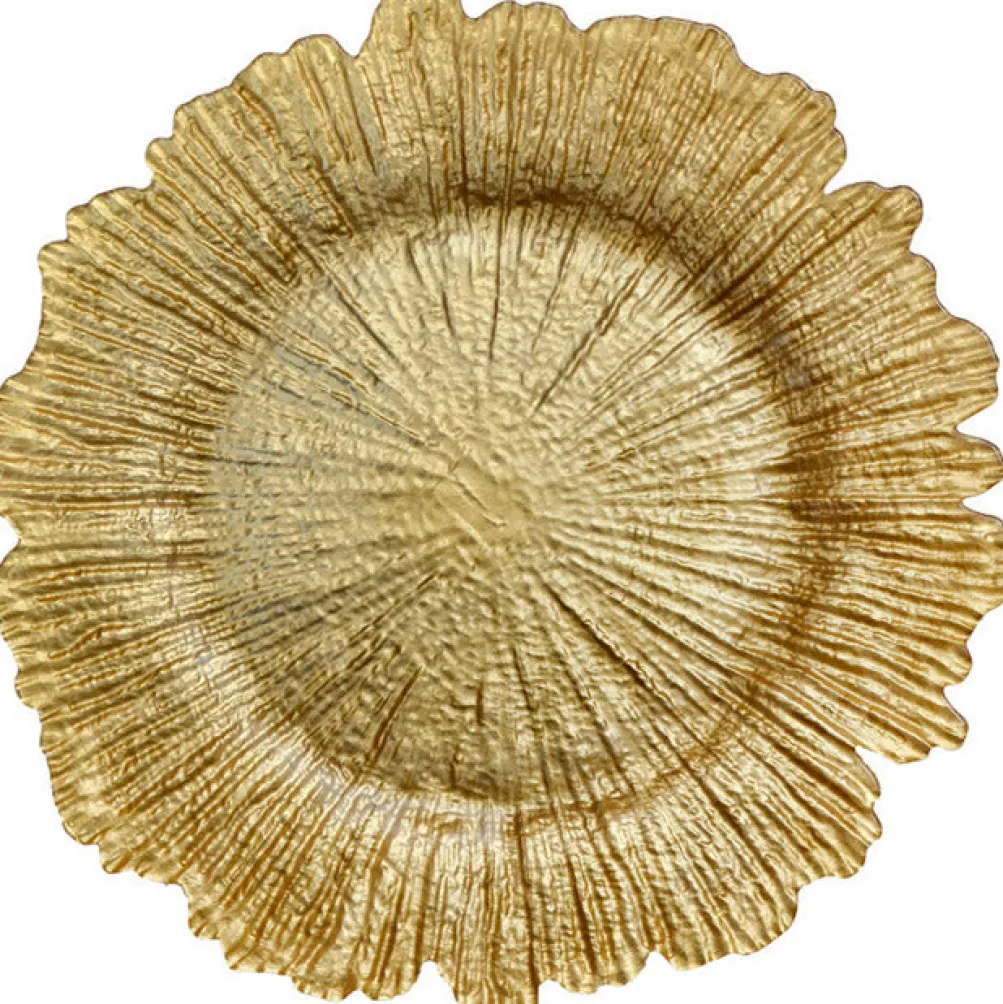 Reef - Glass Charger Plate in Gold (Item # 0126)