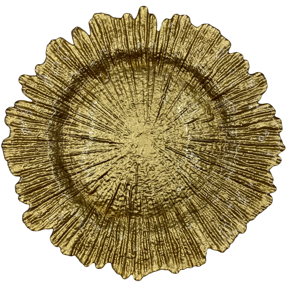 Reef - Glass Charger Plate in Gold (Item # 0126)