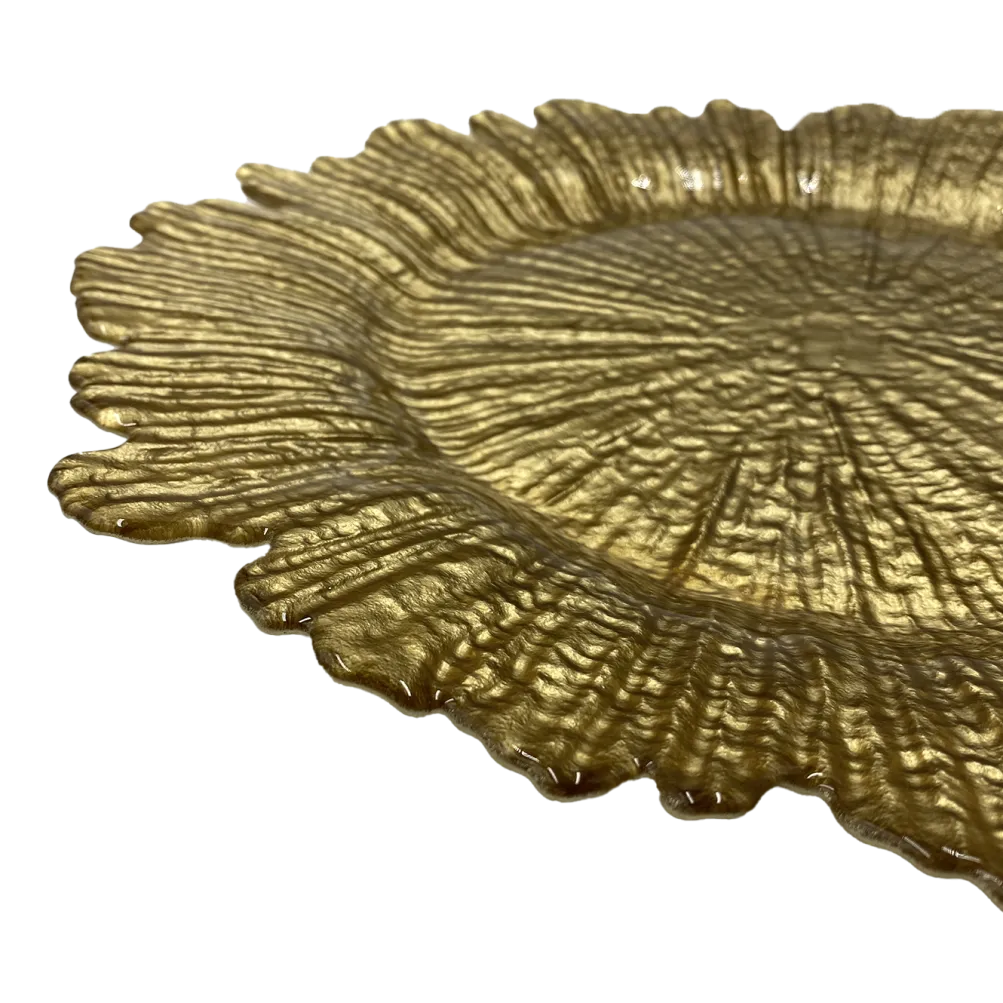 Reef - Glass Charger Plate in Gold (Item # 0126)