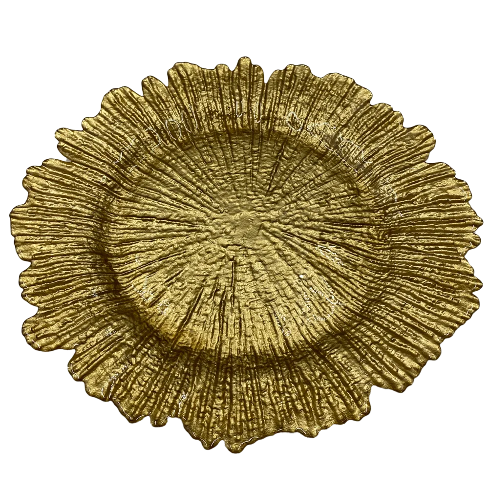 Reef - Glass Charger Plate in Gold (Item # 0126)