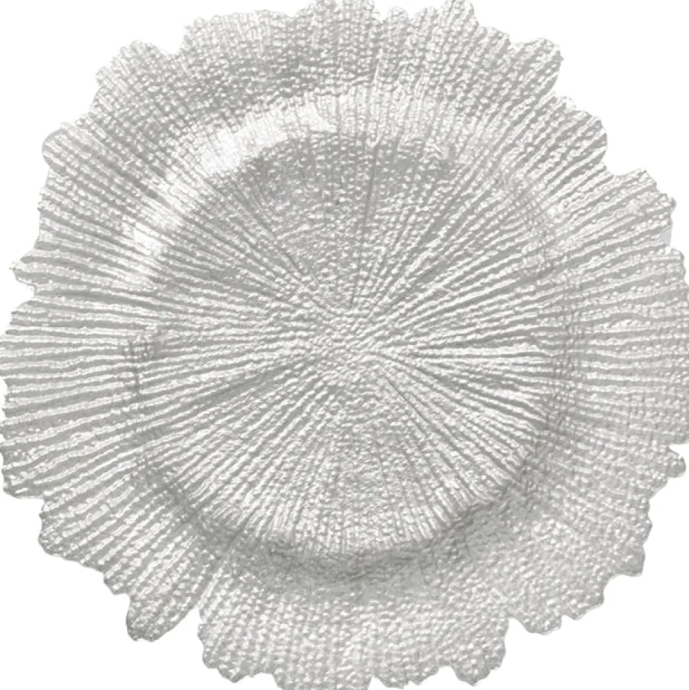 Reef - Glass Charger Plate in Pearl (Item # 0126)