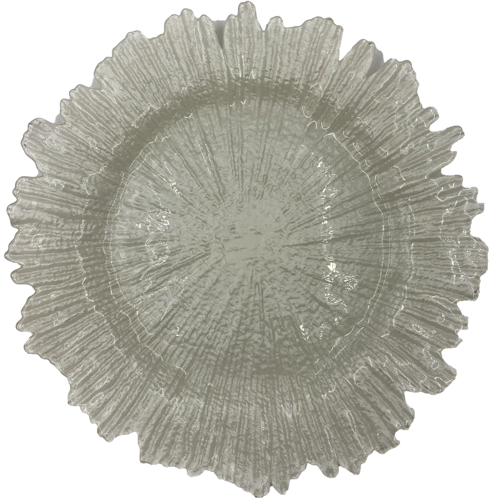 Reef - Glass Charger Plate in Pearl (Item # 0126)