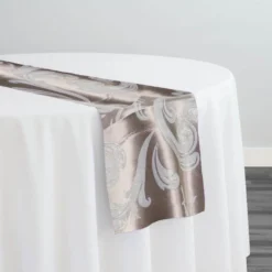 Regal Jacquard (Reversible) Table Runner in Champagne