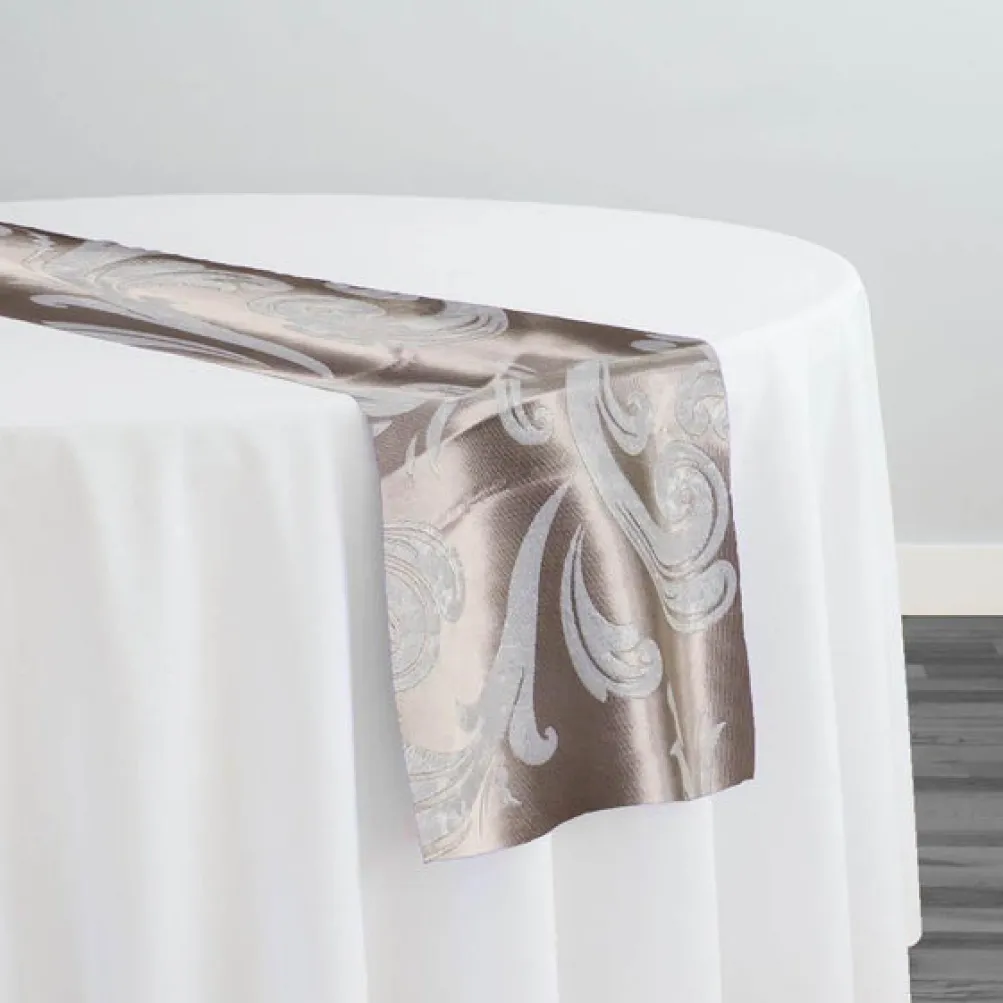 Regal Jacquard (Reversible) Table Runner in Champagne