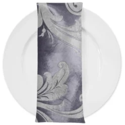 Regal Jacquard (Reversible) Table Napkin in Purple and Grey