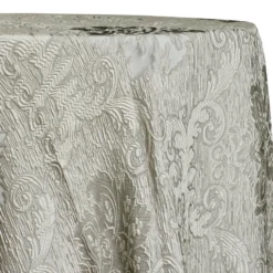 Regency Damask Sheer Table Linen in Champagne