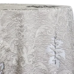 Regency Damask Sheer Table Linen in Silver
