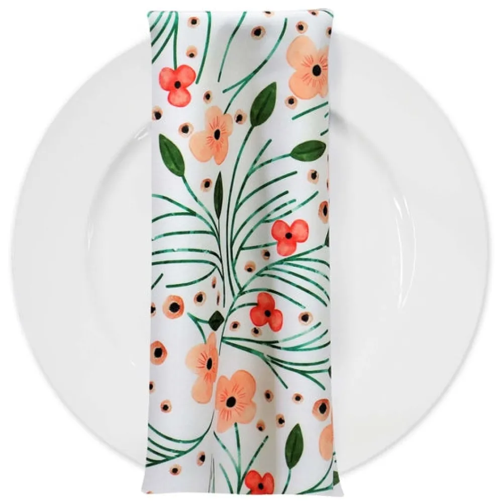 Retro Floral (Poly Print) Table Napkin