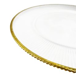 Ribbed Halo - Glass Charger Plate in Gold (Item # 0240)
