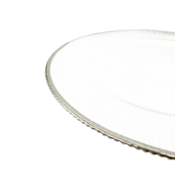 Ribbed Halo - Glass Charger Plate in Silver (Item # 0240)