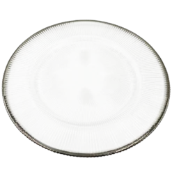 Ribbed Halo - Glass Charger Plate in Silver (Item # 0240)