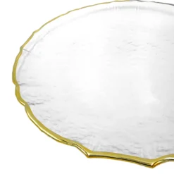 Ribbon - Glass Charger Plate in Gold (Item # 0296)