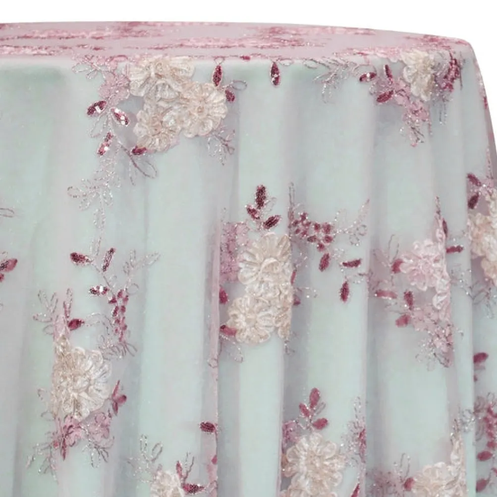 Ribbon Mesh Lace Table Linen in Blush Mix
