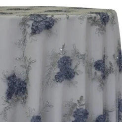 Ribbon Mesh Lace Table Linen in Silver