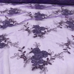 Ribbon Mesh Lace Table Runner in Purple