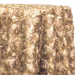 Rose Satin (3D) Table Linen in Champagne
