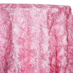 Rose Satin (3D) Table Linen in Dark Pink